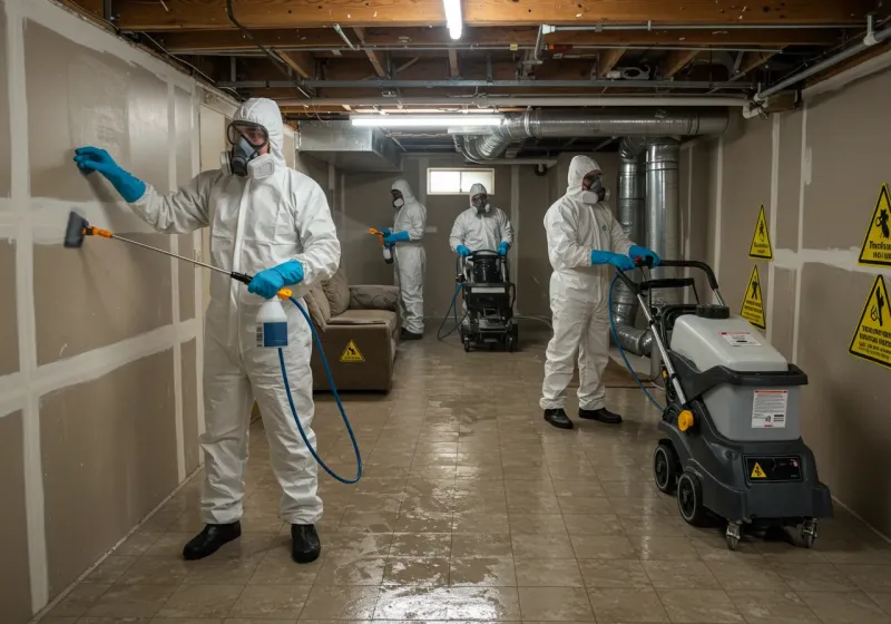 Basement Moisture Removal and Structural Drying process in Clark County, KY